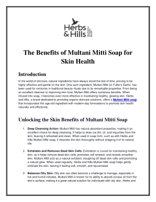 The Benefits of Multani Mitti Soap for Skin Health