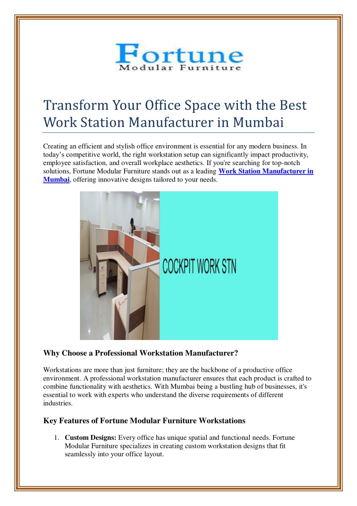 transform your office space with the best work