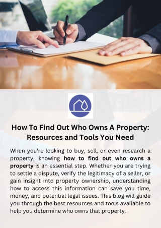 How To Find Out Who Owns A Property Resources and Tools You Need