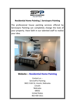 Residential Home Painting  Servicepro Painting