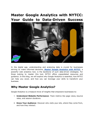 master google analytics with nytcc your guide