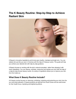 The K Beauty Routine_ Step-by-Step to Achieve Radiant Skin