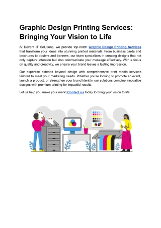 graphic design printing services bringing your