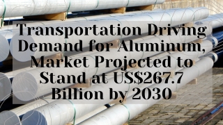 Global Aluminum Market Projected to Stand at US$267.7 Billion by 2030