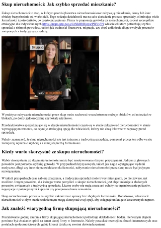 skup nieruchomo ci jak szybko sprzeda mieszkanie