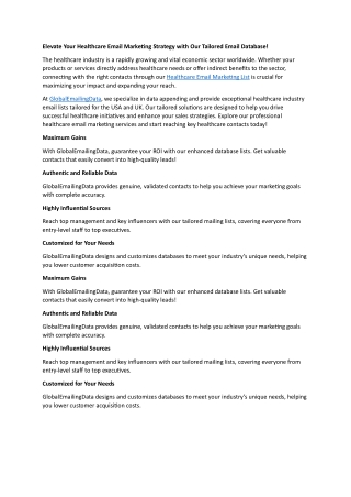 elevate your healthcare email marketing strategy