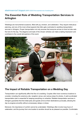 The Essential Role of Wedding Transportation Services in Arlington