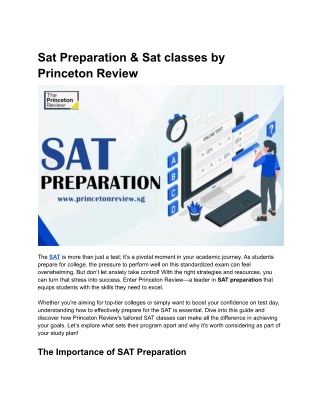 Sat Preparation & Sat classes by Princeton Review