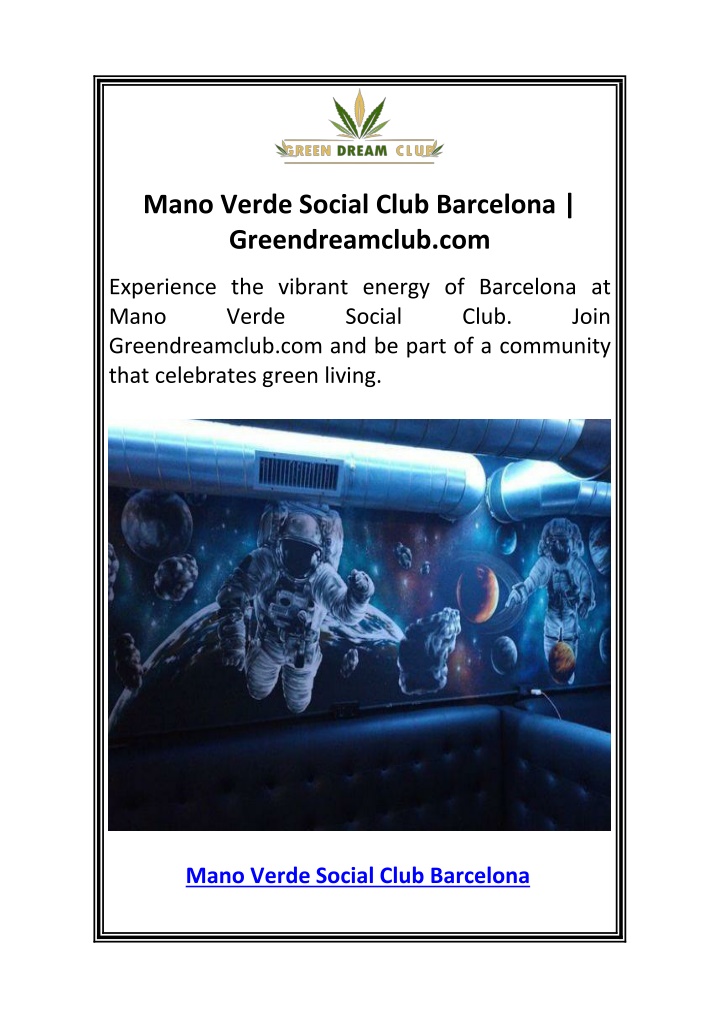 mano verde social club barcelona greendreamclub