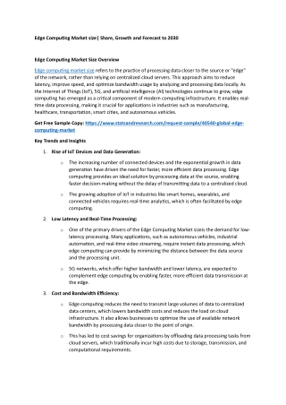 Edge Computing Market Size, Share, Growth and Forecast to 2030