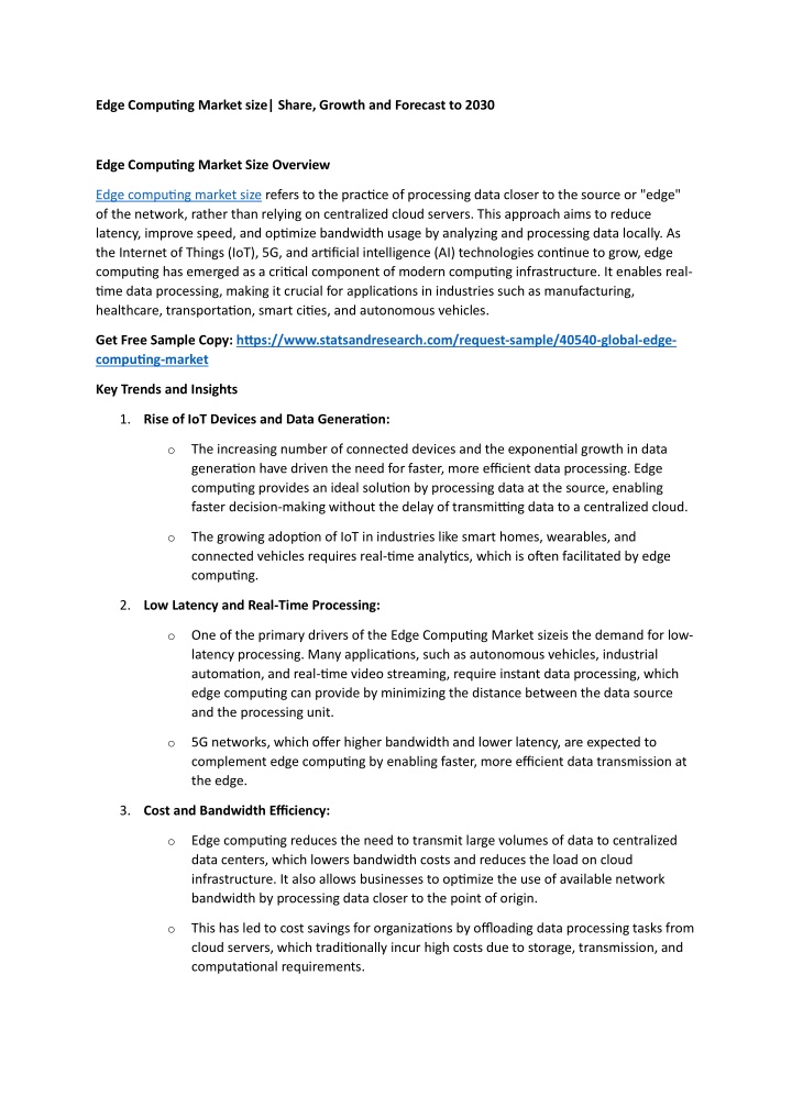 edge computing market size share growth