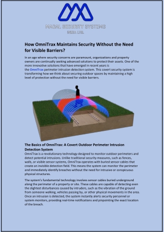 How OmniTrax Maintains Security Without the Need for Visible Barriers
