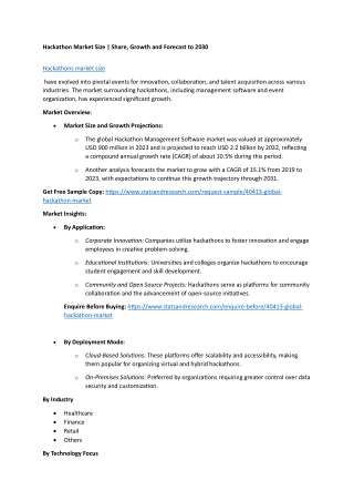 Hackathon Market Size, Share, Growth and Forecast to 2030