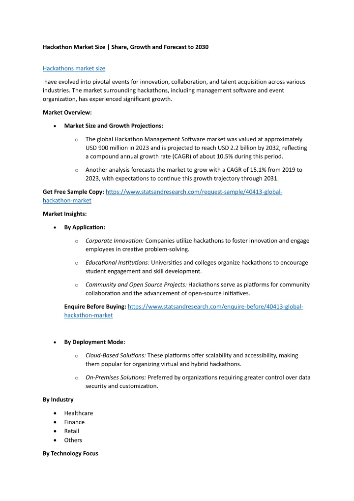 hackathon market size share growth and forecast