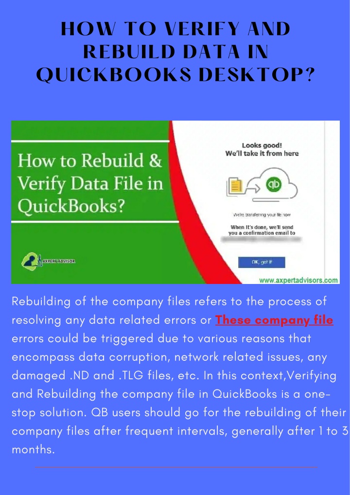 how to verify and rebuild data in quickbooks