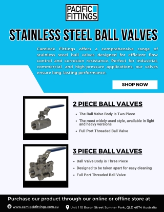 Stainless Steel Ball Valves - Camlock Fittings