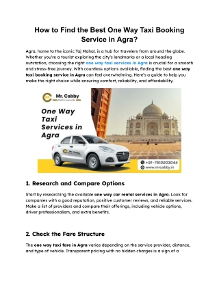 how to find the best one way taxi booking service