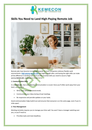 Skills You Need to Land High-Paying Remote Job