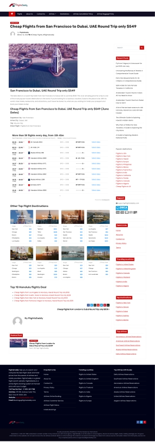 Cheap Flights from San Francisco to Dubai, UAE Round Trip only $549