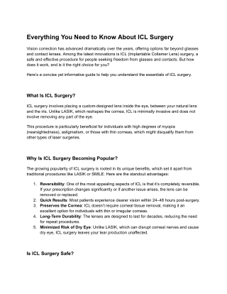 Everything You Need to Know About ICL Surgery