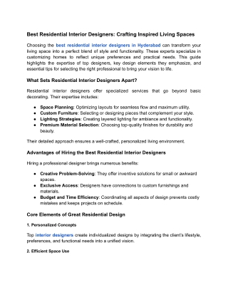 Best Residential Interior Designers_ Crafting Inspired Living Spaces - Google Docs