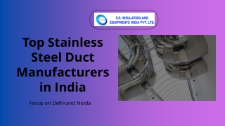 Top Stainless Steel Duct Manufacturers in India & Near DelhiNoida