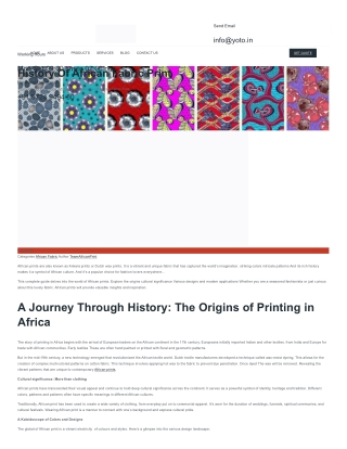 History of African Fabric Print