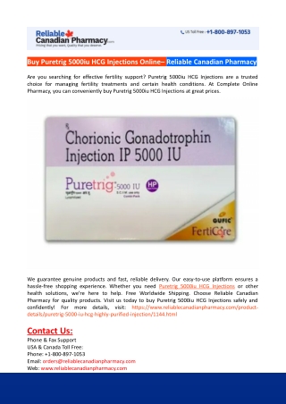 Buy Puretrig 5000iu HCG Injections Online