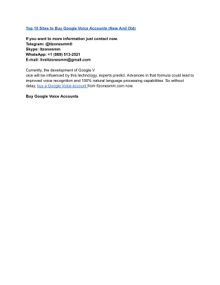 Top 10 Sites to Buy Google Voice Accounts (New And Old)