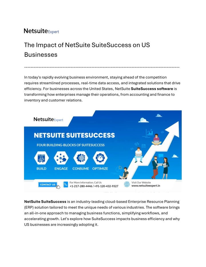 the impact of netsuite suitesuccess