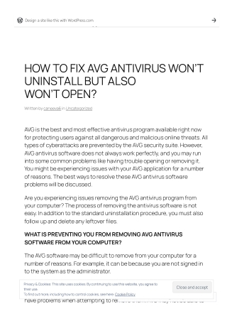 HOW TO FIX AVG ANTIVIRUS WON’T UNINSTALLBUT ALSO WON’T OPEN?