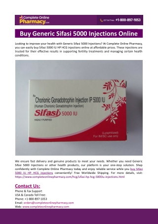 Buy Generic Sifasi 5000 Injections Online