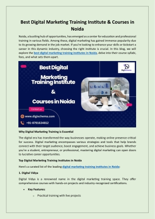 best digital marketing training institute courses