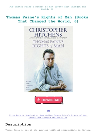 PDF Thomas Paine's Rights of Man (Books That Changed the World  6)