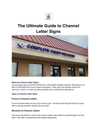 The Ultimate Guide to Channel Letter Signs