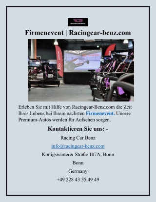 Firmenevent Racingcar-benz.com