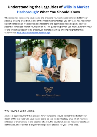 Understanding the Legalities of Wills in Market Harborough What You Should Know