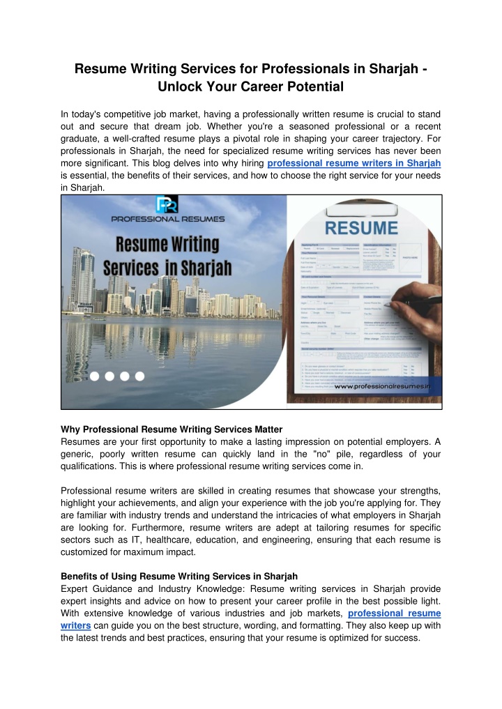 resume writing services for professionals