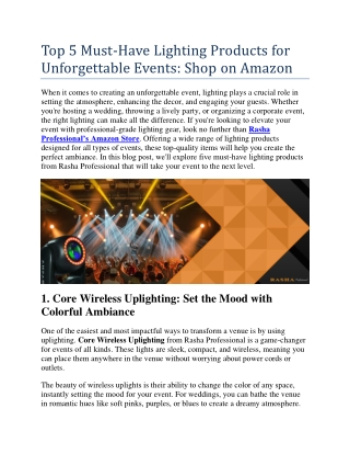 Top 5 Must-Have Lighting Products for Unforgettable Events: Shop on Amazon