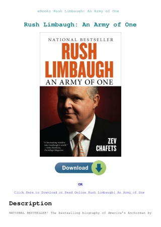 eBooks Rush Limbaugh An Army of One