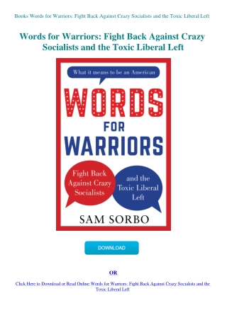 Books Words for Warriors Fight Back Against Crazy Socialists and the Toxic Liberal Left