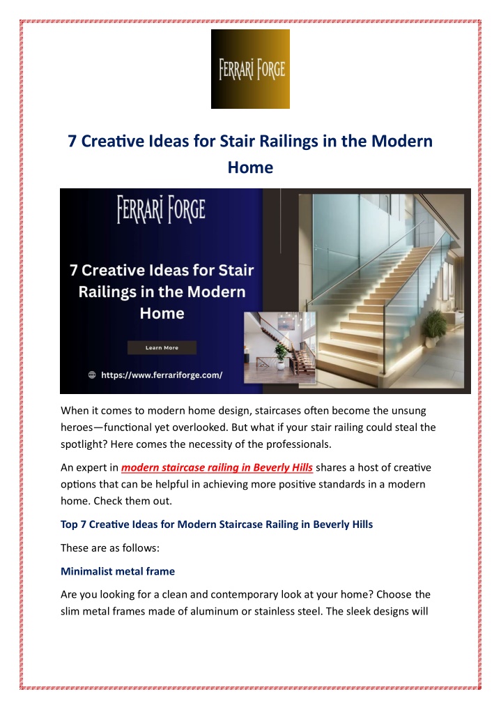 7 creative ideas for stair railings in the modern