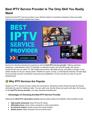 best iptv service provider is the only skill