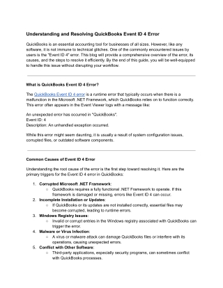 understanding and resolving quickbooks event
