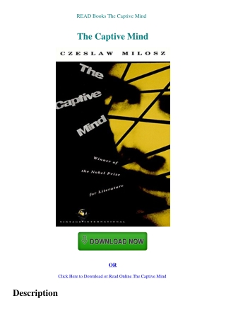 READ Books The Captive Mind