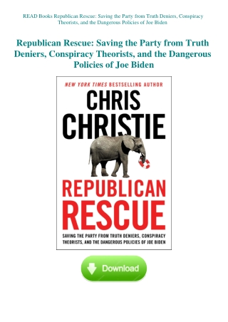 READ Books Republican Rescue Saving the Party from Truth Deniers  Conspiracy Theorists  and the Dang