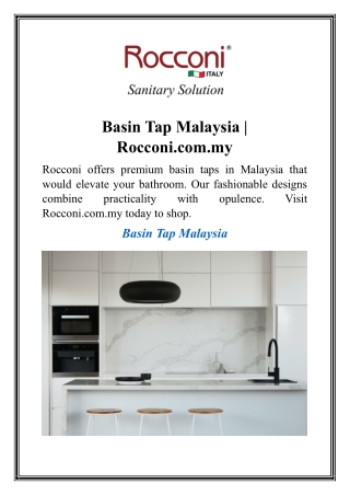 Basin Tap Malaysia  Rocconi.com.my