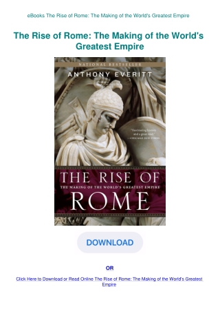 eBooks The Rise of Rome The Making of the World's Greatest Empire