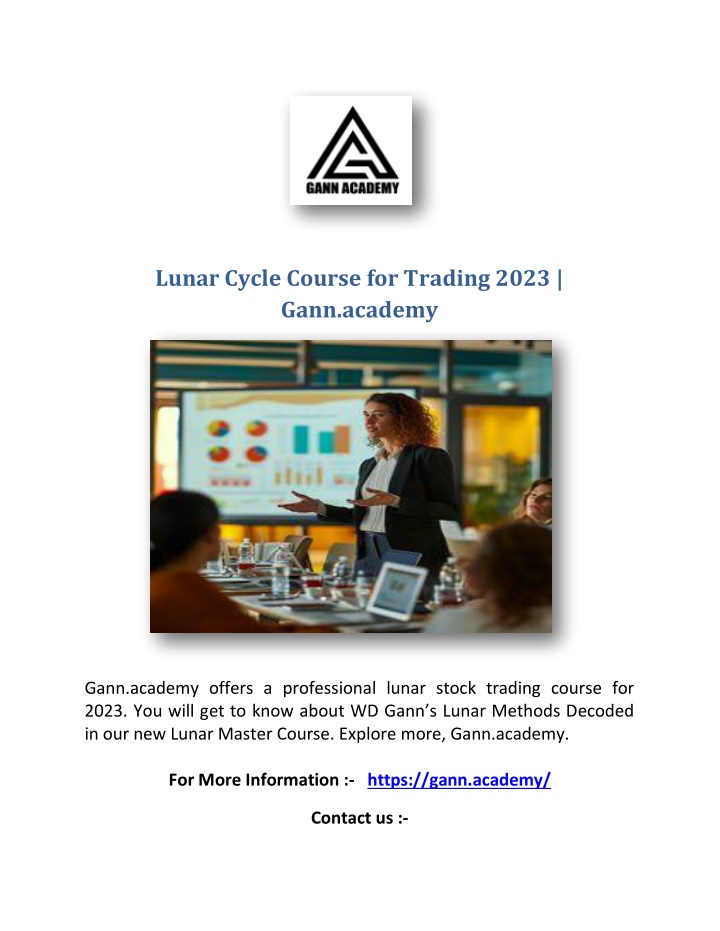 lunar cycle course for trading 2023 gann academy