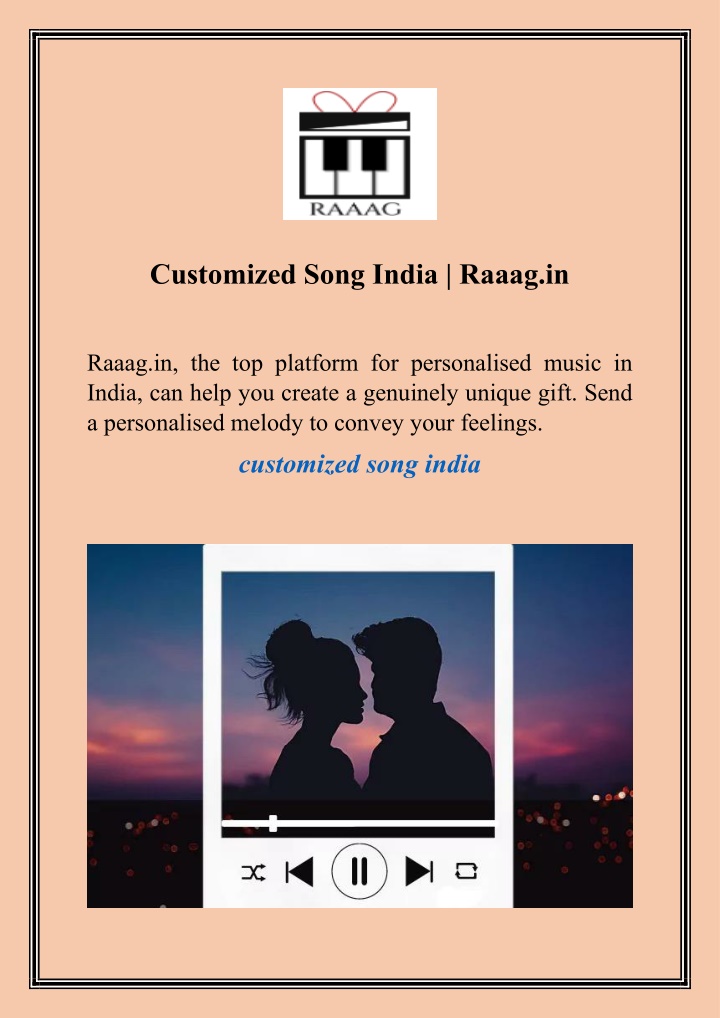 customized song india raaag in